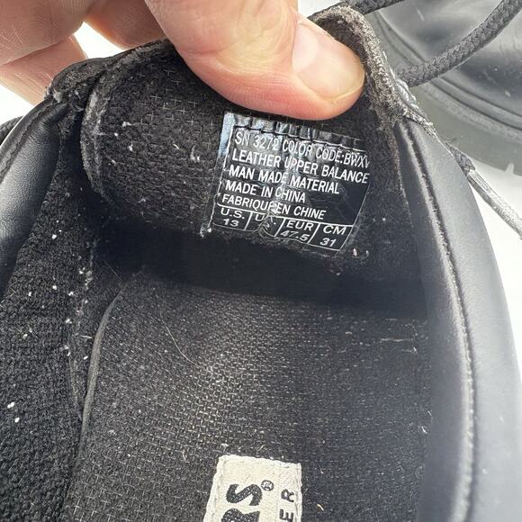 Skechers Dress Work Shoes Mens Size 13 Lace Up Leather Upper Black Platform - Picture 3 of 11